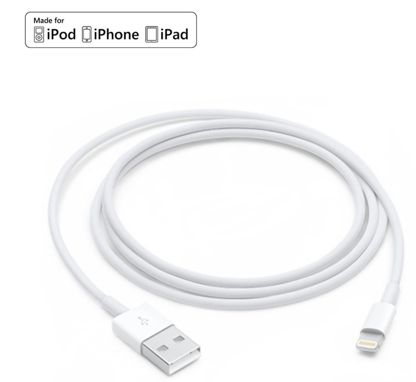 Apple MFi Certified Lightning Cable for iPhone, iPad, and iPod - High-quality USB-A to Lightning cable, supports fast charging and data transfer, compatible with all Apple devices featuring a Lightning port