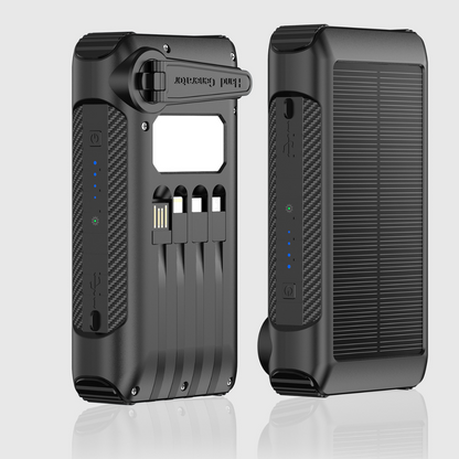 20000mAh portable solar charger power bank, ideal for recharging devices while on the go or off the grid.