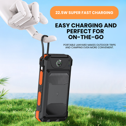 20000mAh waterproof solar power bank for outdoor charging