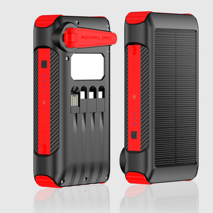 20000mAh portable solar charger power bank, ideal for recharging devices while on the go or off the grid.