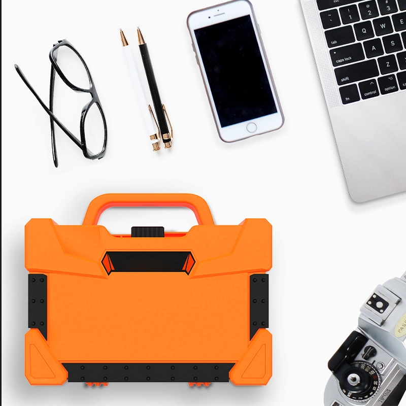 47-in-1 Multi-Function Screwdriver Set - Phone & Tablet Repair Tool Kit - JM-8139 - closed front view along with a phone laptop and camera - on a white background