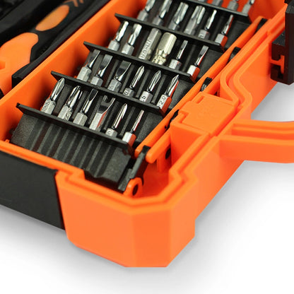 47-in-1 Multi-Function Screwdriver Set - Phone & Tablet Repair Tool Kit - JM-8139 - closeup view of the screwdriver bits - on a white background