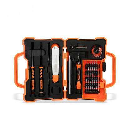 47-in-1 Multi-Function Screwdriver Set - Phone & Tablet Repair Tool Kit - JM-8139 - open front view side ways showing the included tools - on a white background