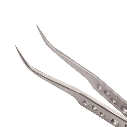Close-up of the bent Precision Stainless Steel Tweezer for phone repair, showcasing the precision tip