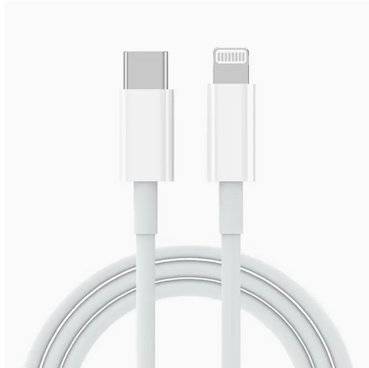 2M USB-C to Lightning cables in white box packaging – reliable with free worldwide shipping.