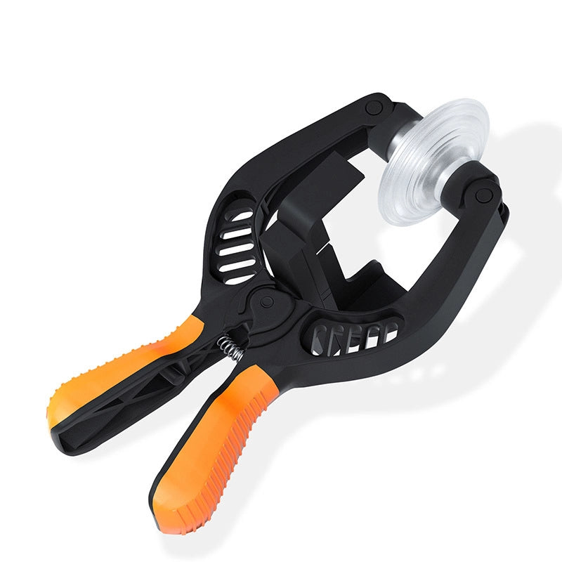 JM-OP05 Screen Opener Tool with Suction Cups for LCD Repair, angled view on a white background, highlighting its ergonomic design and functionality