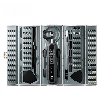 Mini Electric Screwdriver Set - Rechargeable Cordless Drill for Home Use - JM-8193 - open top view on a white background