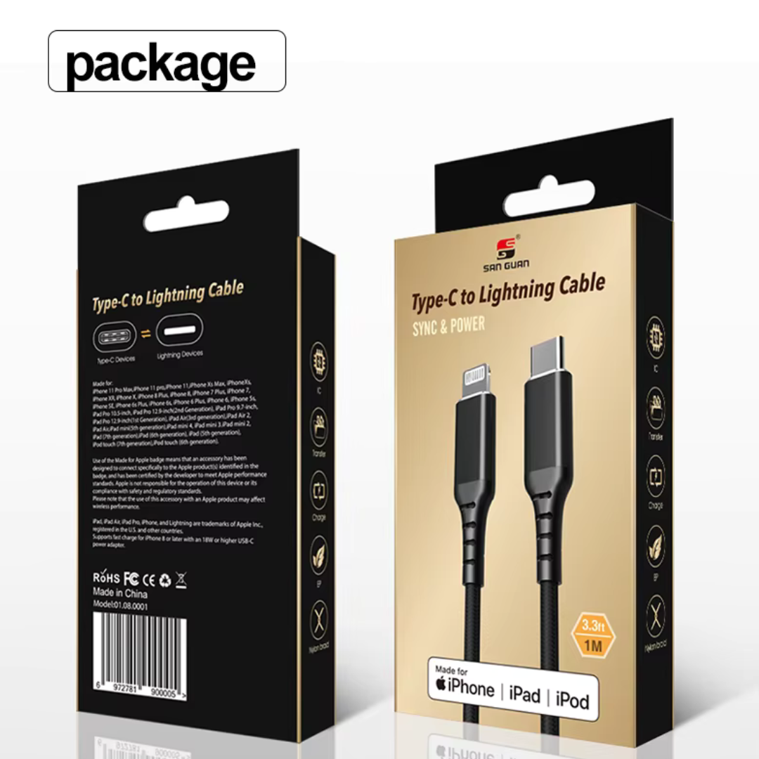 PD30W USB C to Lightning cable
MFi certified fast charging cable
USB C to Lightning cable for iPhone
Fast charging PD30W Lightning cable
MFi certified USB C Lightning charger