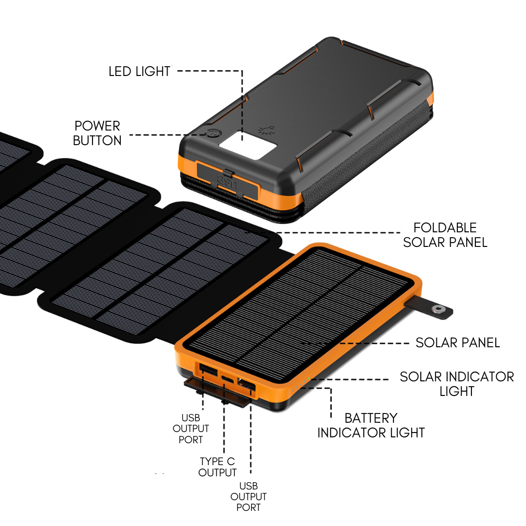 High-capacity 25000mAh portable power bank, ideal for outdoor use