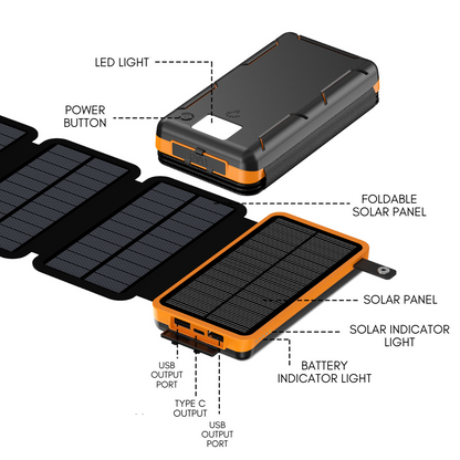 High-capacity 25000mAh portable power bank, ideal for outdoor use