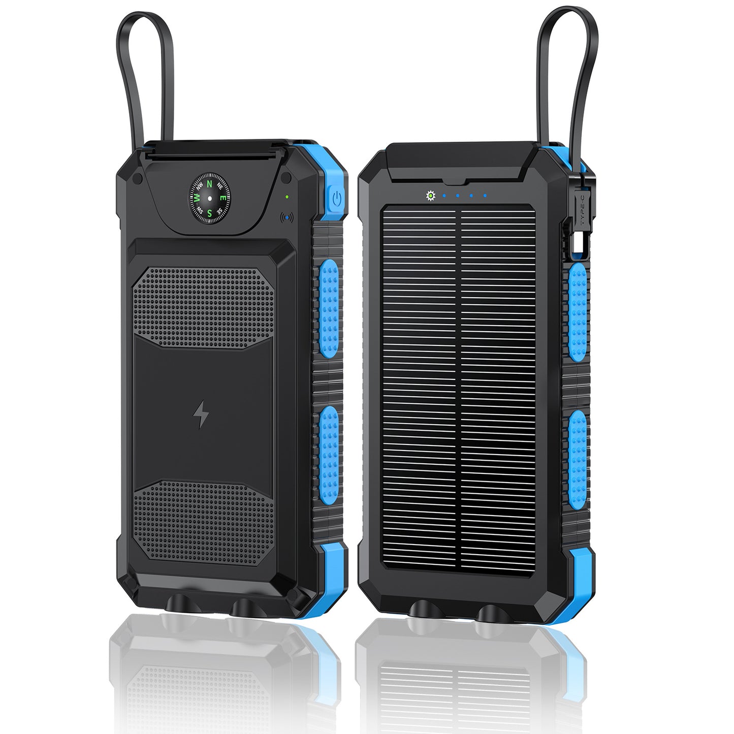 High-capacity 20000mAh waterproof solar charger power bank