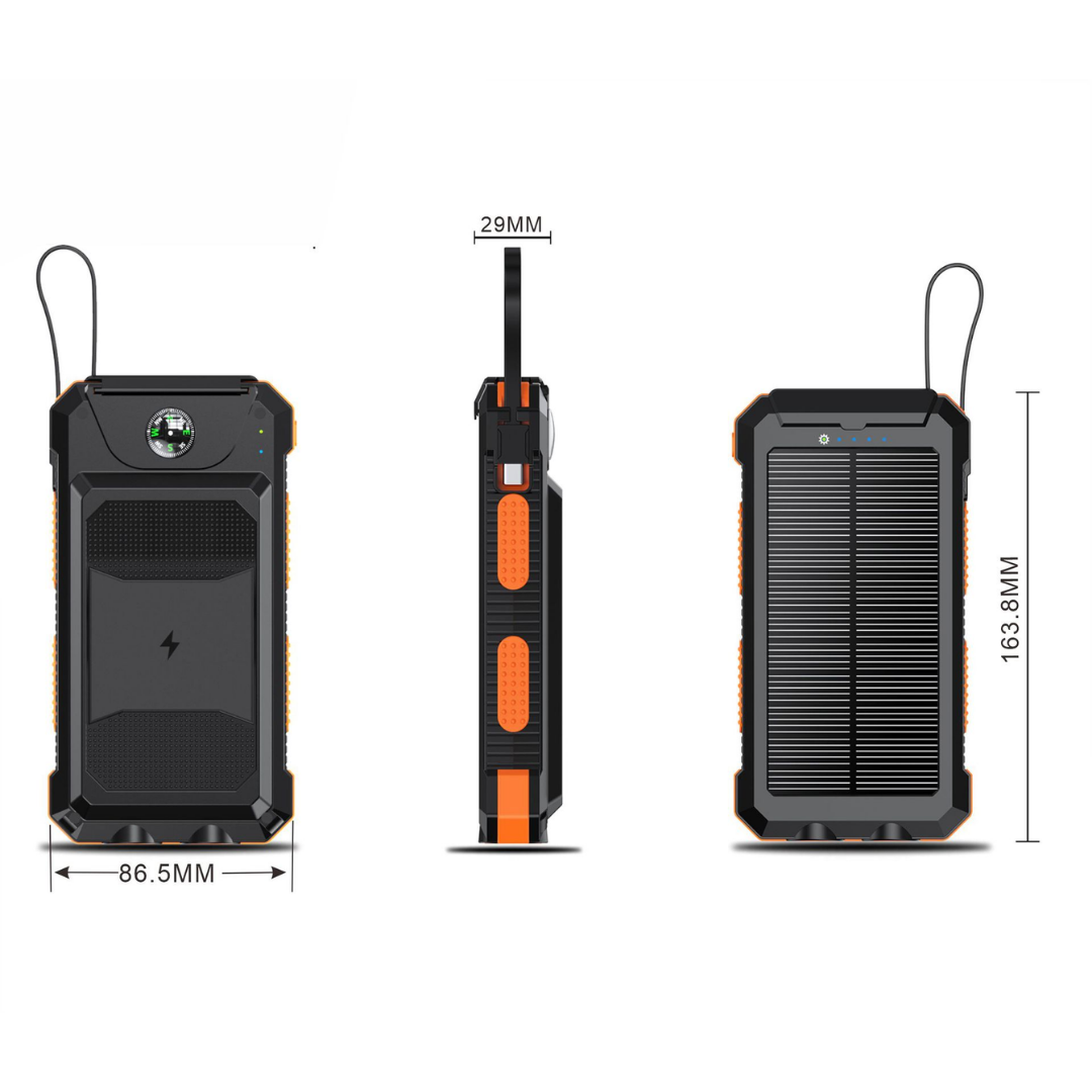 20000mAh solar power bank, ideal for travel and campinG