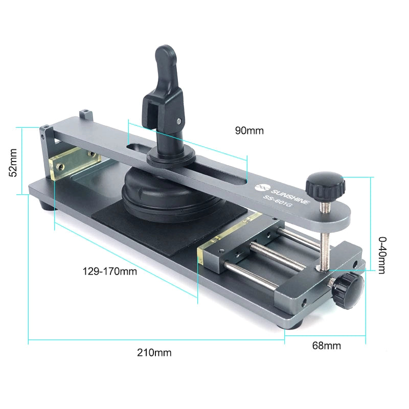 iPhone Screen Separator Tool - SS-601G for Quick & Easy Screen Removal with dimensions on a white background